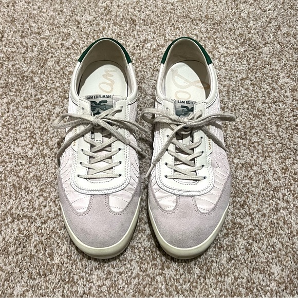 Sam Edelman Isabel Low Top Platform Sneakers Suede Green & Gray/Taupe Size 8.5 - Picture 4 of 14